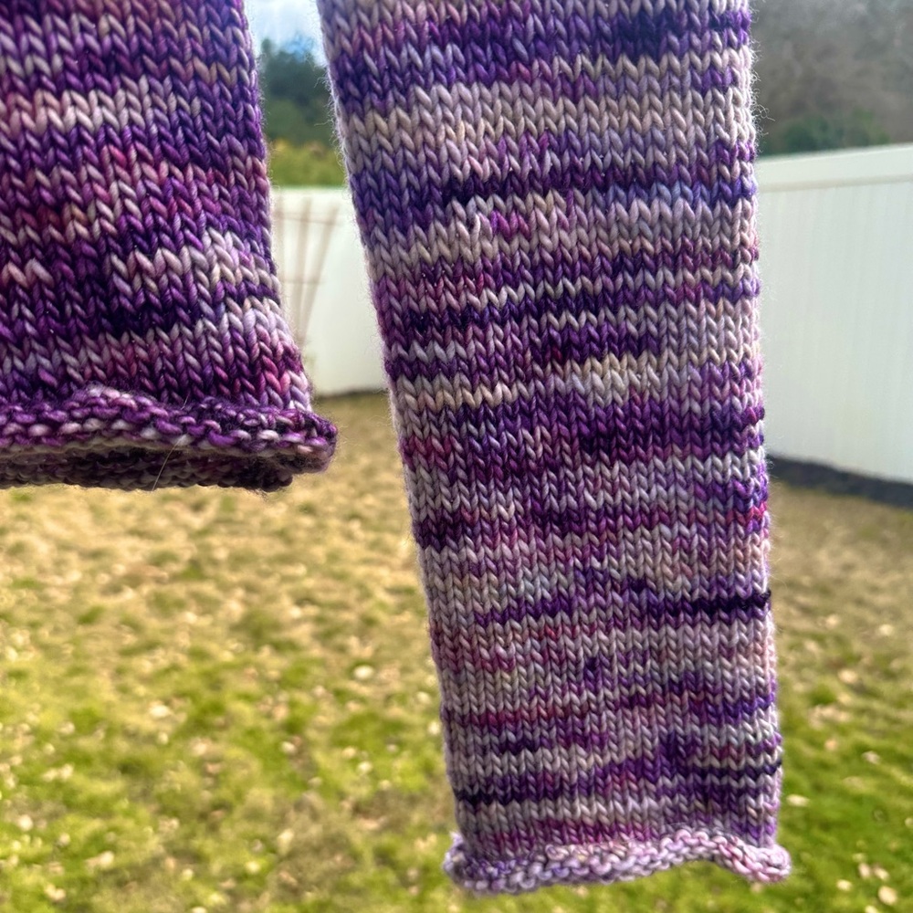 Handmade one of a kind purple knit sweater! - Picture 6 of 6